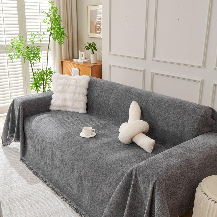 Sofa Throw – Velvet – Charcoal