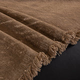 Boucle-Style Sand Velvet Embossed sofa throw covering the arm and seat of a sectional, view 4