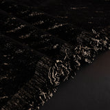 Ink Black Velvet Embossed sofa throw, surface detail at close range
