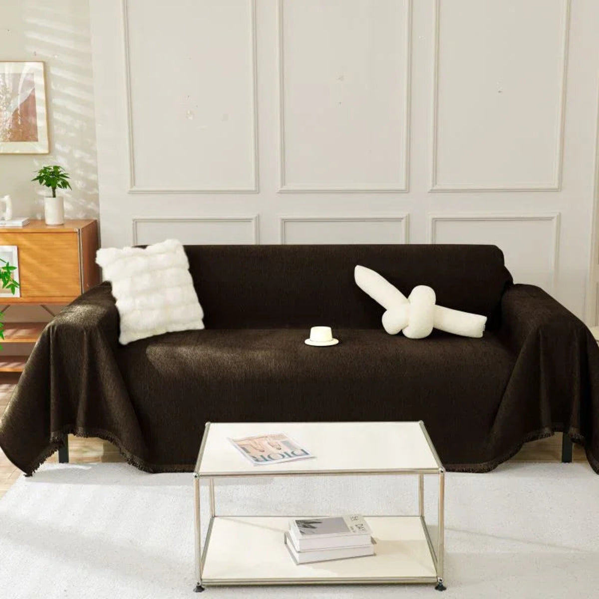 Sofa Throw – Velvet – Espresso