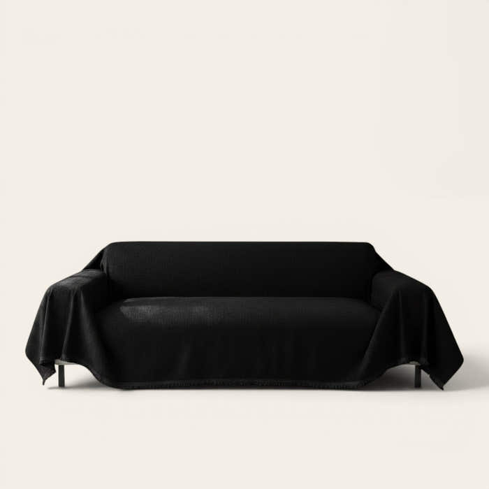 Sofa Throw – Velvet – Ink Black