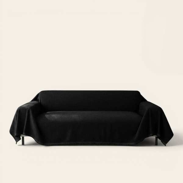 Sofa Throw – Velvet – Ink Black