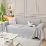 Sofa Throw – Velvet – Pearl Grey