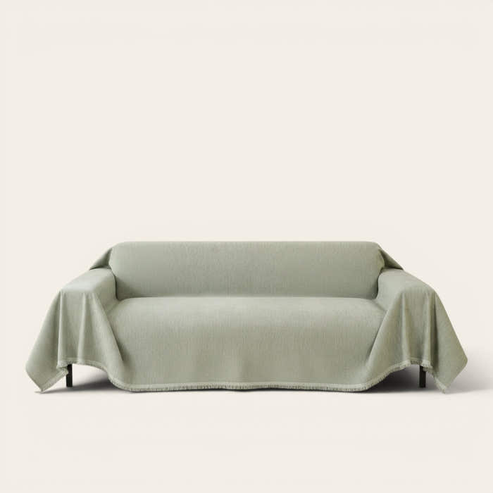 Sofa Throw – Velvet – Sage Mist