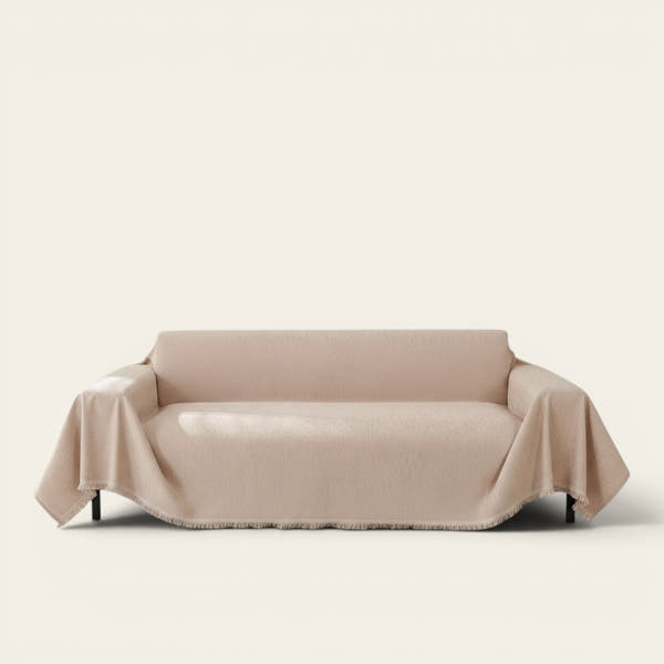 Sofa Throw – Velvet – Soft Blush