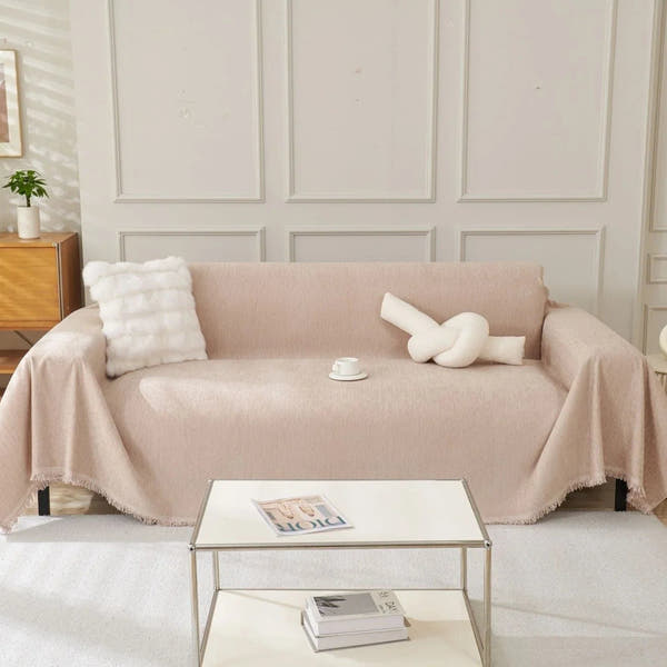 Sofa Throw – Velvet – Soft Blush