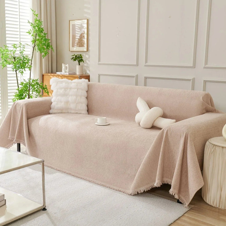 Sofa Throw – Velvet – Soft Blush