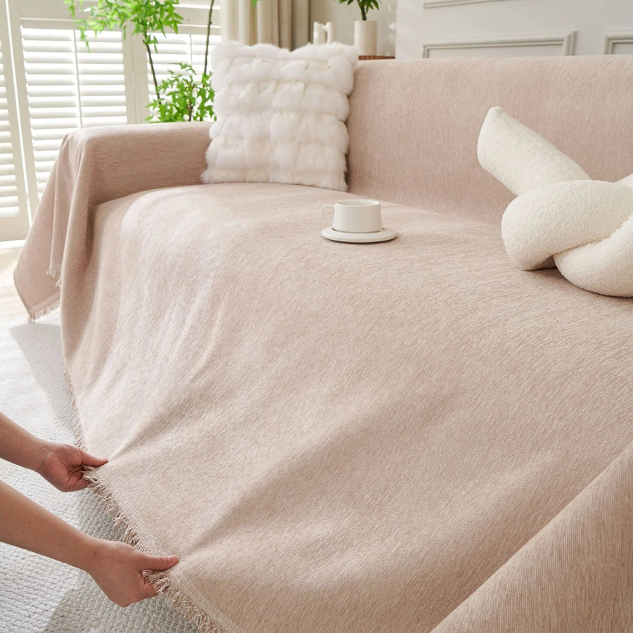 Sofa Throw – Velvet – Soft Blush
