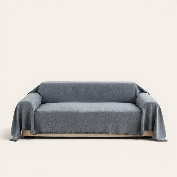 Sofa Throw – Velvet – Stormy Blue