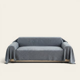 Sofa Throw – Velvet – Stormy Blue