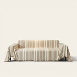 Sofa Throw – Vertical Stripe – Bouclé Sand
