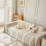 Sofa Throw – Vertical Stripe – Bouclé Sand