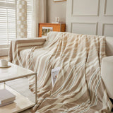 Sofa Throw – Vertical Stripe – Bouclé Sand