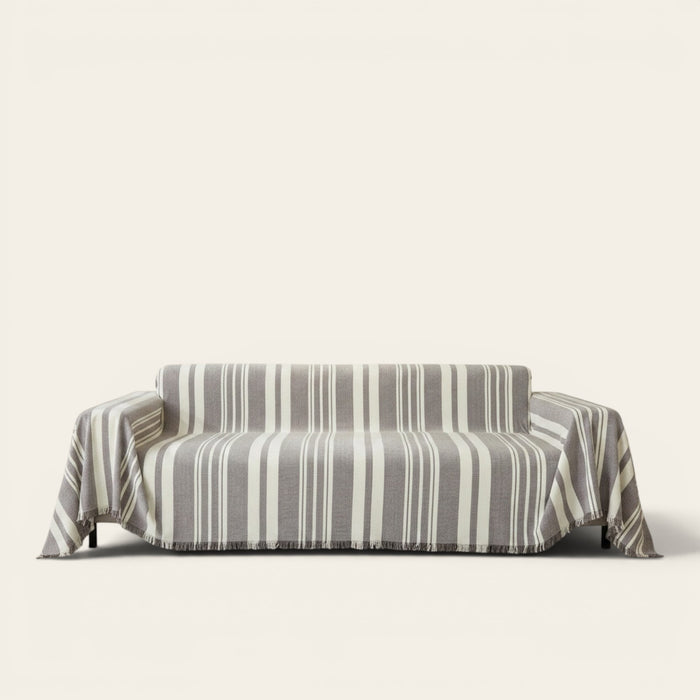 Sofa Throw – Vertical Stripe – Charcoal