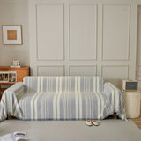 Sofa Throw – Vertical Stripe – Pearl Grey
