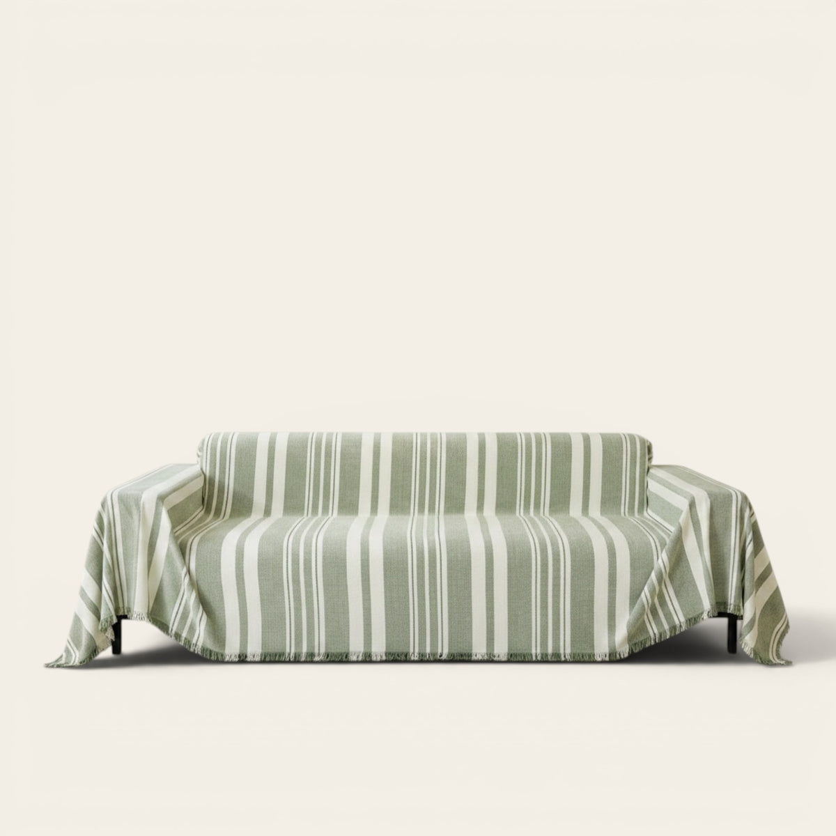 Sofa Throw – Vertical Stripe – Sage Mist