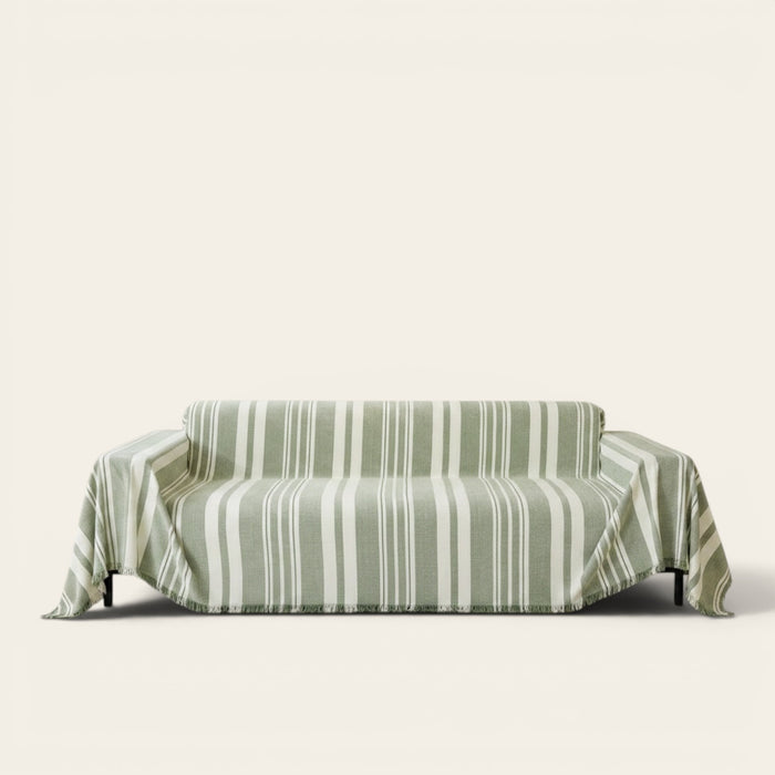 Sofa Throw – Vertical Stripe – Sage Mist