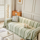 Sofa Throw – Vertical Stripe – Sage Mist