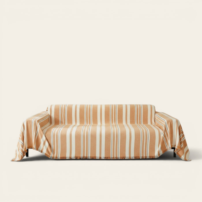 Sofa Throw – Vertical Stripe – Terracotta