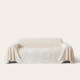Sofa Throw – Wave Embossed – Ivory Cream