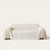 Sofa Throw – Wave Embossed – Ivory Cream