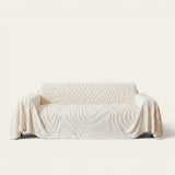 Sofa Throw – Wave Embossed – Ivory Cream