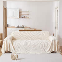 Sofa Throw – Wave Embossed – Ivory Cream