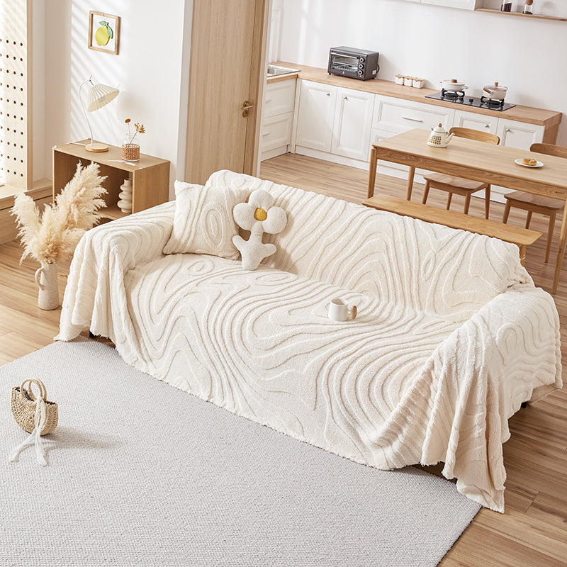 Sofa Throw – Wave Embossed – Ivory Cream