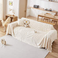 Sofa Throw – Wave Embossed – Ivory Cream