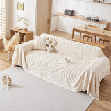 Sofa Throw – Wave Embossed – Ivory Cream