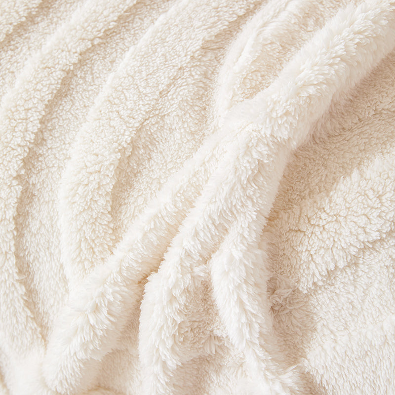 Sofa Throw – Wave Embossed – Ivory Cream