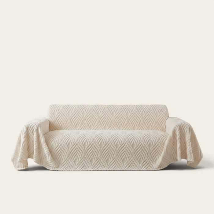 Sofa Throw – Wave Knit – Ivory Cream