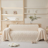 Sofa Throw – Wave Knit – Ivory Cream