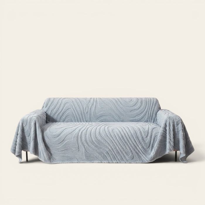 Sofa Throw – Wave Quilted – Sky Mist