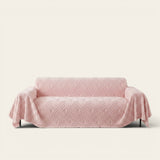 Sofa Throw – Wave Quilted – Soft Blush