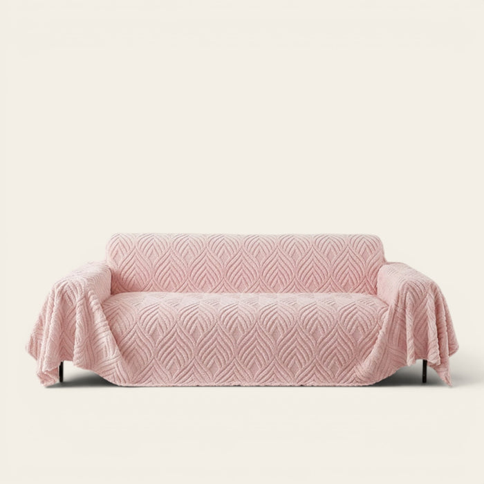 Sofa Throw – Wave Quilted – Soft Blush