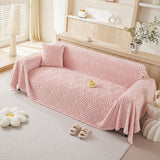 Sofa Throw – Wave Quilted – Soft Blush