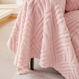 Sofa Throw – Wave Quilted – Soft Blush