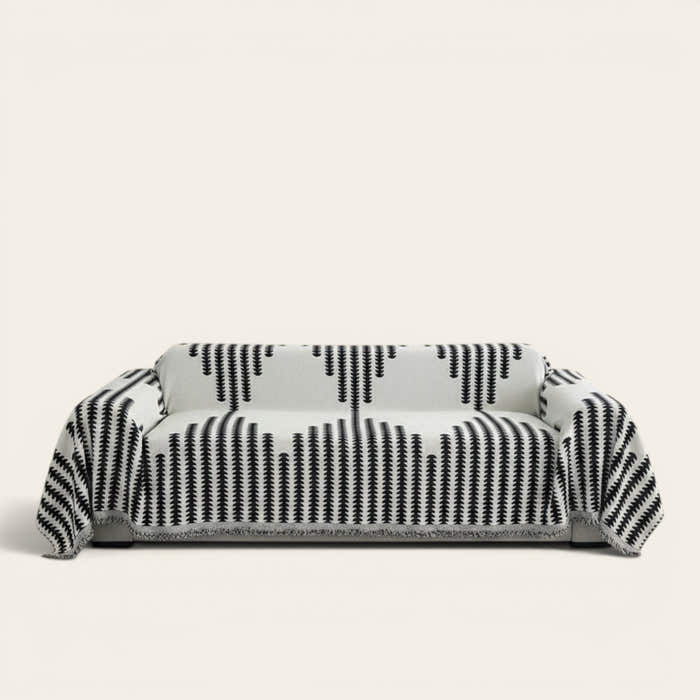 Sofa Throw – Wave Stripe – Ink Black