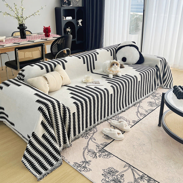 Sofa Throw – Wave Stripe – Ink Black