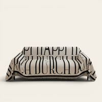 Sofa Throw – Word Print – Ivory Cream