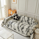 Sofa Throw – Palm Frond – Ink Black