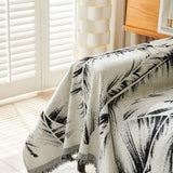 Sofa Throw – Palm Frond – Ink Black