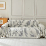 Sofa Throw – Palm Frond – Pearl Grey