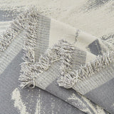 Sofa Throw – Palm Frond – Pearl Grey