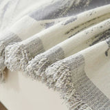 Sofa Throw – Palm Frond – Pearl Grey