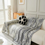 Sofa Throw – Palm Frond – Pearl Grey