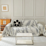 Sofa Throw – Palm Frond – Pearl Grey