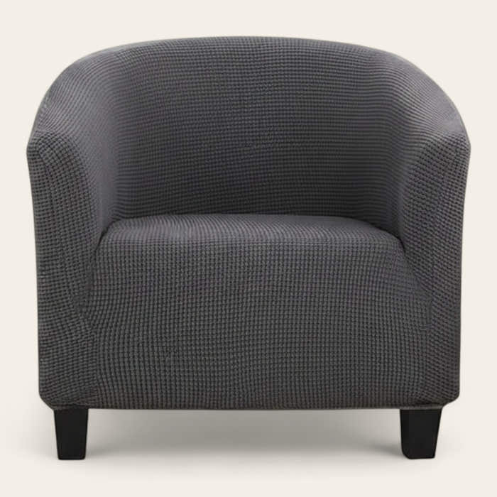Tub Armchair Cover – Herringbone Knit – Charcoal