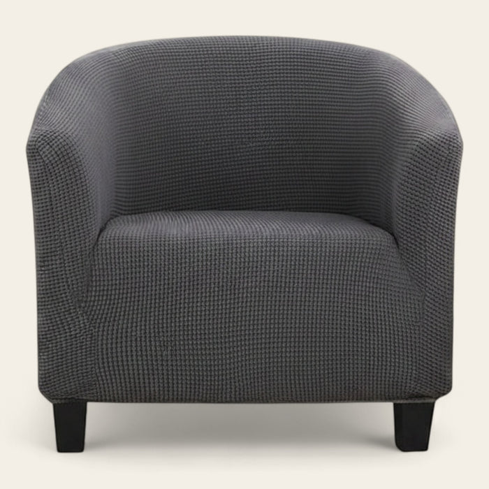 Tub Armchair Cover – Herringbone Knit – Charcoal